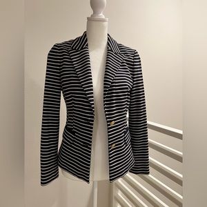 Banana Republic Barbara striped knit blazer navy/white stripes, 00P